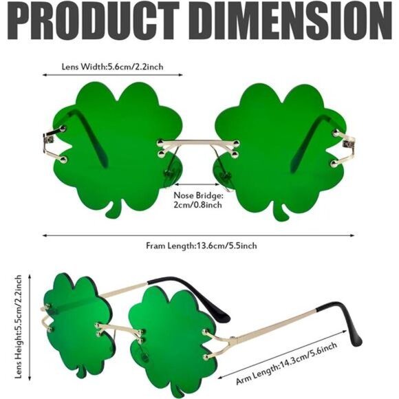 St. Patrick\'s Day Shamrock Sunglasses & Accessories - Green Clover Party Favors main image 5